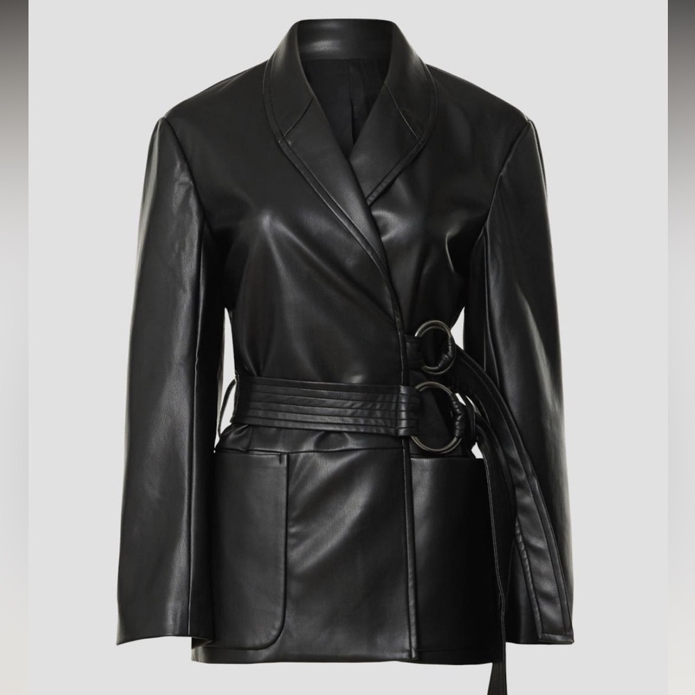 Eden Choi collective belted leather jacket​